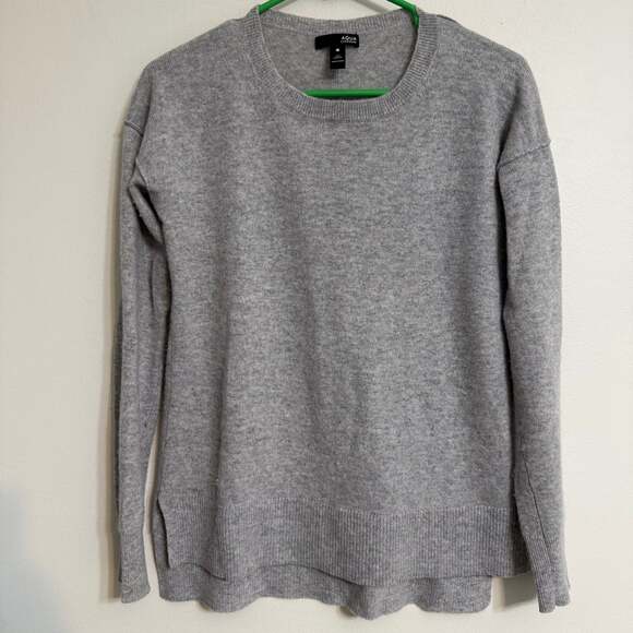 AQUA Cashmere Women’s XS Grey Crew Neck Sweater - Picture 1 of 5